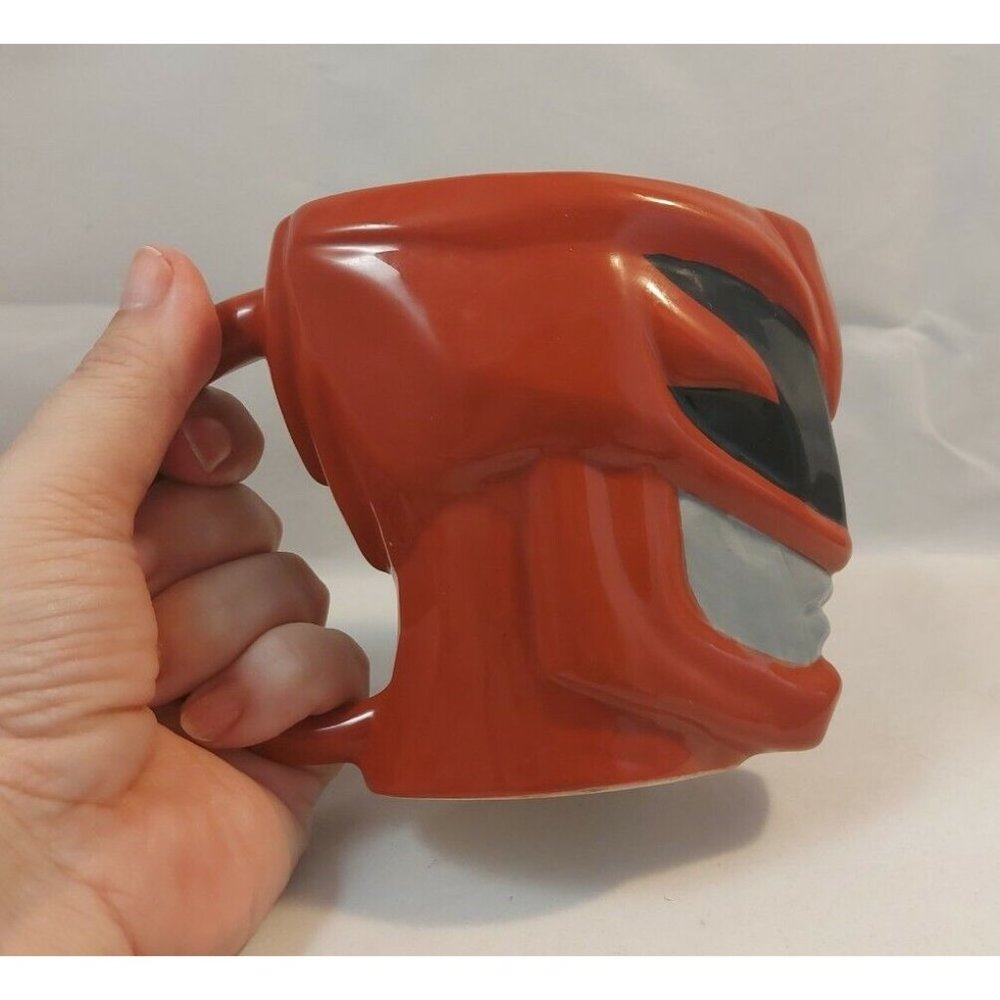 Zak Designs Sculpted Coffee Mug Red Power Rangers Ceramic Cup 4.25" tall New
